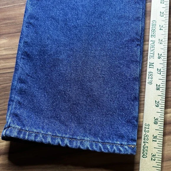 Vintage LL Bean Flannel Lined Jeans Mens 34x32 Straight Leg Denim Y2K Grunge - Picture 3 of 11